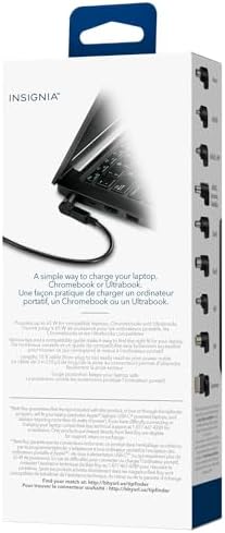 Insignia 65W Universal Laptop Charger Replacement Adapter 10 ft. Cable for Dell HP Acer Asus HP Dell Lenovo IBM Notebook Ultrabook Chromebook Surge Protection Power Supply
