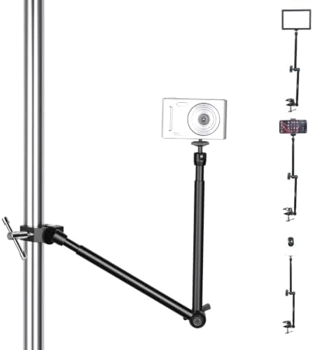 UTEBIT 20" Magic Arm Clamp, Overhead Action Camera Mount Holder Stand