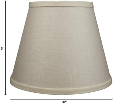 FenchelShades.com Lampshade 6" Top Diameter x 10" Bottom Diameter x 8" Slant Height 6x10x8" with Spider Attachment Diameter 0.4 Inch for Lamps with a Harp (Designer Linen Natural)