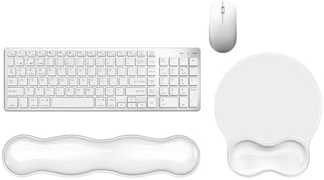Gel Wrist Rest for Keyboard and Mouse Pad Set - Clear White
