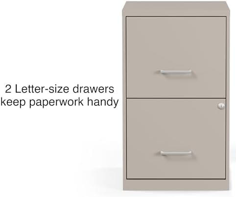 Staples Vertical File Cabinet, Letter/Legal, 2-Drawer, Locking, Putty