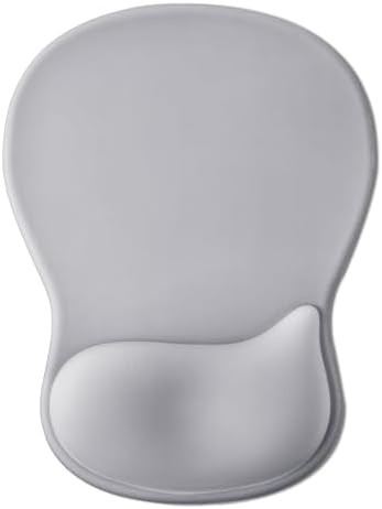 Gel Wrist Rest Mouse Pad, Ergonomic Mousepad with Wrist Support, Relieve Wrist Pain, Gaming Mousepad with Concave Design Cushion & Non-Slip PU Base, for Home Office Laptop Computer, Gray