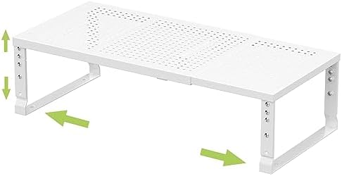 Jojocross Expandable Adjustable Stackable Kitchen Organizer, Spice Rack,Metal Pantry Storage Shelves Racks,Counter Shelf for Cabinets, Countertop, Cupboard (1 Pack/Large/White)