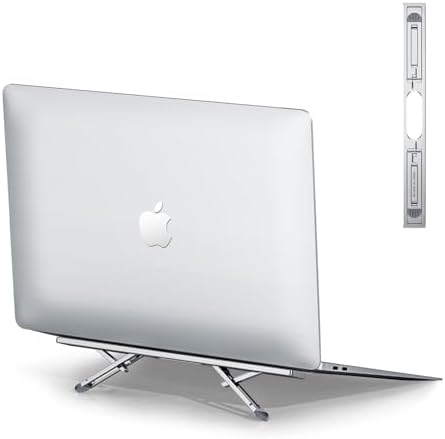 Aluminum Laptop Riser, 4 Adjustable Heights, Foldable for Desk