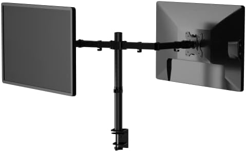 AEONS Dual Monitor Desk Mount Stand, Adjustable Dual Arm Mount fits up to 32 inch LCD Screen with VESA, Clamp and Cable Management, Black