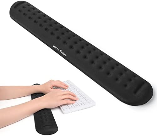 Univo Colors Black Superfine Memory Foam Keyboard Wrist Rest Soft Gel Ergonomic Wrist Support Pad for Computer, Laptop, Office, Gaming, Typing