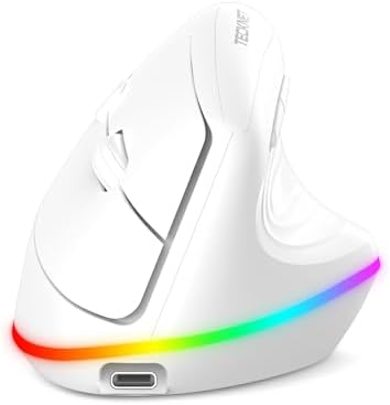 TECKNET RGB Bluetooth Ergonomic Mouse Rechargeable Wireless Multi-Device