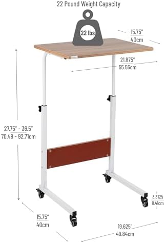 Mind Reader Standing Desk, Adjustable Height, Laptop Workstation, Home Office Computer Table, MDF, Brown