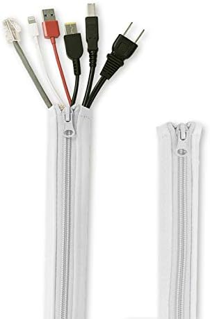 StangH Office Cable Management Sleeve kit 39 Inches, 2 Pieces -White
