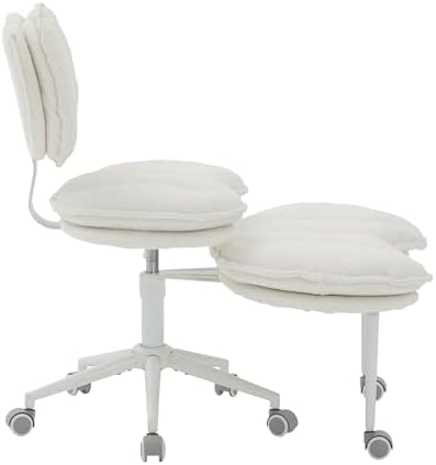 Cross Legged Office Chair, Swivel Footstool & Memory Foam Seat
