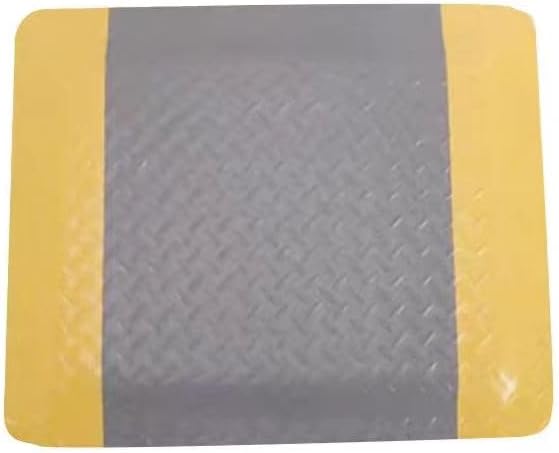 1 Pack Odorless Anti-Fatigue Mat Anti-Static Anti-Fatigue Inline Foot Mat (Gray base yellow edge,0.9Mx0.6Mx20mm)