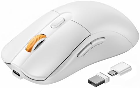 ProtoArc EM15 USB C Mouse, Tri-Mode Bluetooth Mice for Laptop, White