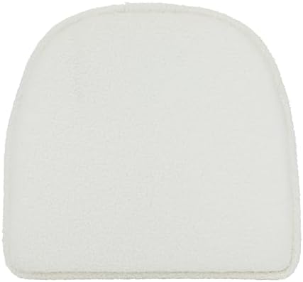 Klear Vu Raindrop The Gripper Non Slip Chair Cushions, Soft & Comfortable Seat Pad, Sitting Pillow for Kitchen, Dining or Office, 8 Count (Pack of 1), Fleece White