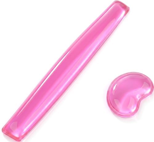 Gel Keyboard & Mouse Wrist Rest Set - Keyboard Wrist Rest Pad & Mouse Support for Office Gaming Pad Computer Laptop Ergonomic Comfortable Pain Relief-Pink Pad Set