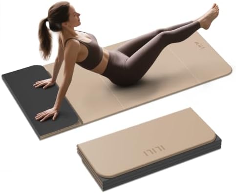 ILILI Foldable Yoga Mat 10mm, Extra Thick, Extra Long, 75x26x0.4 Inch, TPE