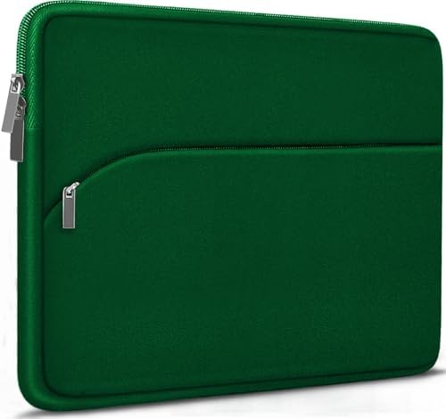 Laptop Sleeve 15.6 inch, Durable Portable Monitor Protective Cover with Front Pocket, Traveling Laptop Case Compatible for HP, Dell, Asus, Lenovo, Dark Green