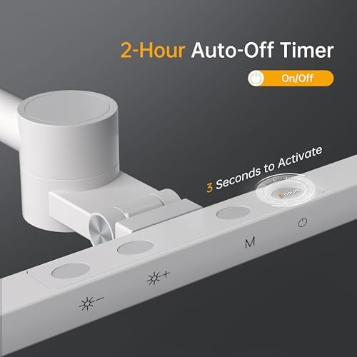 deeloop Dual Arm Desk Lamp with Clamp, CRI95+ Asymmetric LED Light wiht USB