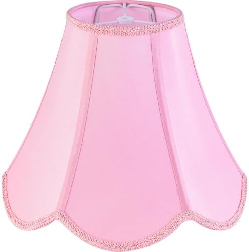 GO&SO Lamp Shades 1Pc,6" x 13" x 10.6",Scalloped Lamp Shade,Pink Petals