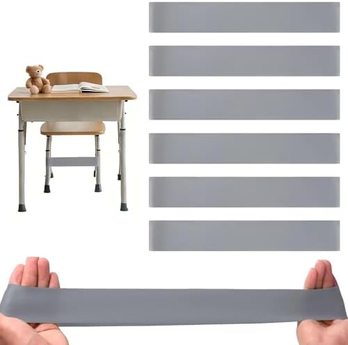 6 PCS Chair Bands With Fidgety Feet Colorful Chair Fidget Bands Desks Stretch Foot Band for ADHD Sensory Flexible Band Classroom Home Chair Fidget Tools (Grey, 6 pcs)