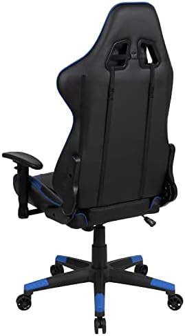 Flash Furniture X20 Gaming Chair Racing Office Ergonomic Computer PC Adjustable Swivel Chair with Fully Reclining Back in Blue LeatherSoft