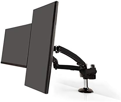 Ergotech Dual Freedom Arm, Includes Two Aluminum Articulating Arms,8.4-17.8 lbs. Weight Capacity per Arm, Suitable for Monitors up to 27'', VESA Compatible 75×75, 100×100,(FDM-PC-G02) -Dual,Metal Gray