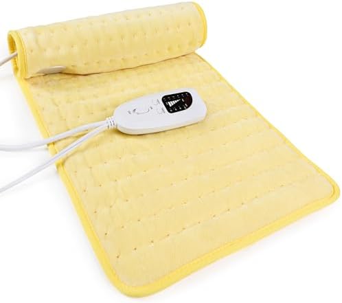 Heating Pad Electric Heat Pad, Hot Heated Pad,Multiple Temp and Timer Settings,Suitable for Shoulders, Neck, arms, Abdomen, Back, Legs, etc. (Cream Color, 24"X12")