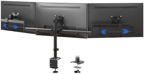 Triple Monitor Mount for 20"-32" Screens, 19.8 lbs per Arm