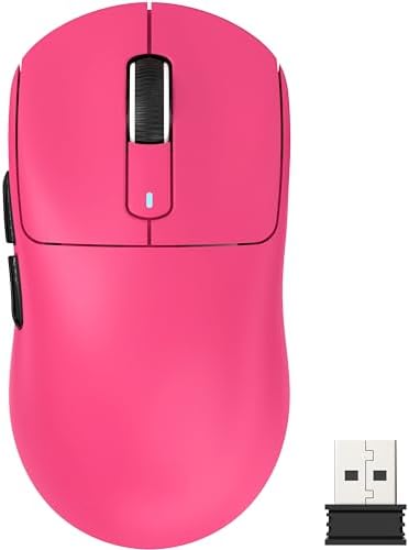 ATTACK SHARK X3 Lightweight Wireless Gaming Mouse with Tri-Mode 2.4G/USB-C Wired/Bluetooth,Up to 26K DPI, PAW3395 Optical Sensor,Kailh GM8.0 Switch,5 programmable Buttons for PC/Win/Mac(Berry Red)