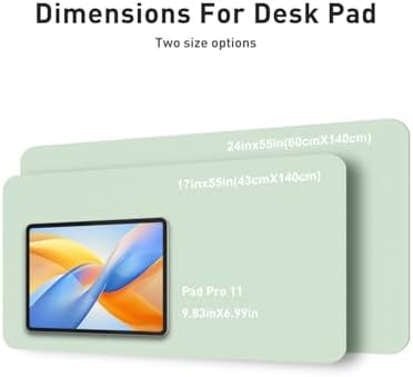 Aothia Faux Leather Desk Mat - Non-Slip PU Leather Desk Blotter, Waterproof Writing Surface, Large Desk Pad for Office & Home (Aqua, 55" x 24")