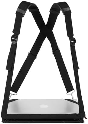 Laptop Harness - Wearable Laptop Stand for Up to 14" Laptops, Tablets & E-Readers - Adjustable Straps, Includes Memory Foam Mouse Pad (14 Inch)