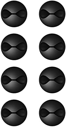 CHEFBEE 8 Pack Adhesive Cable Clips Cord Organizer for Desk, Black