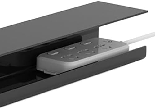 Under Desk Cable Management, Cable Management Tray Clamp Mount Organizer Wire Tray for Home Office Standing Desk (Black)