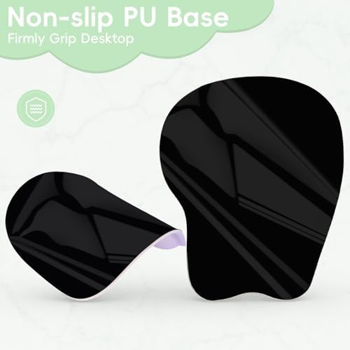 Mouse Pad with Wrist Rest Ergonomic Mouse Pad with Comfortable M-Shape Pain Relief Wrist Support Non-Slip PU Base Mousepad for Laptop, Office & Home (Pink Olive Painting)