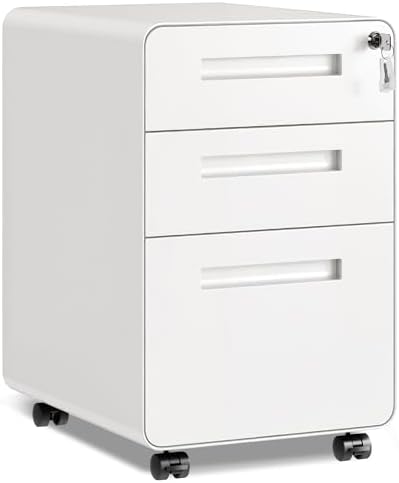 DEVAISE 3 Drawer File Cabinet with Lock, Fully Assembled Filing Cabinet