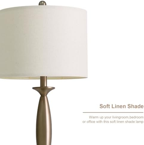 Oneach 28" Modern Table Lamps Set of 2 for Living Room Bedroom, USB A+C