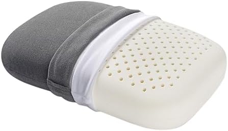 Multi-Applications Latex Sleep Pillow Office Desk Nap Pillow Breathable Head Support Bed Pillow Cushion for Home, Office, Trip (Grey)
