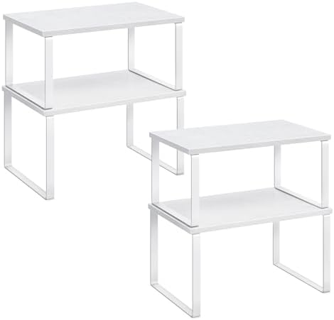 SONGMICS Cabinet Organizer Shelf, Set of 4 Spice Rack, Kitchen Storage
