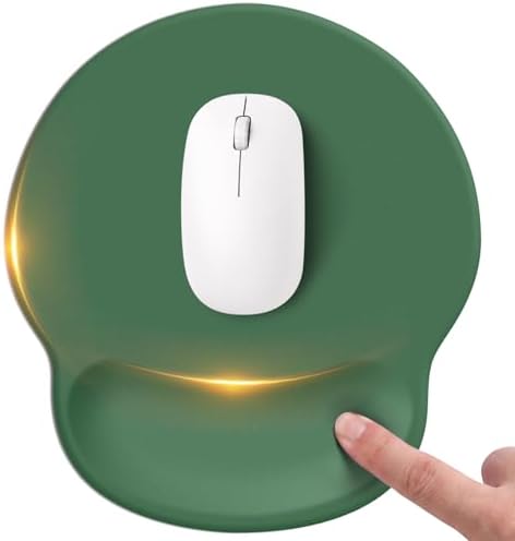 Mouse pad with Wrist Rest,Relieving Pain Memory Foam Computer pad, Ergonomic Desktop Mouse, Silicone Material Mouse pad, with Non-Slip PU Base (Green)