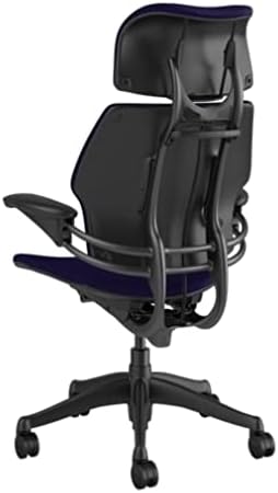 Humanscale Freedom Office Chair with Headrest - Ergonomic Work Chair with Advanced Highly Adjustable Duron Arms and GEL Seat - Wheels for Hard Flooring - Graphite Frame with Deep Violet Corde 4 Fabric