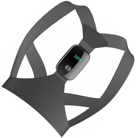Smart Posture Corrector Back Brace Electronic Posture Reminder, Adjustable Upper Back Shoulder Support Belt for Adult and Hunchback Correction, Black
