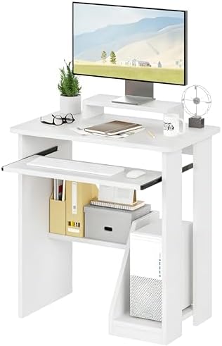 ALISENED 30 Inch Computer Desk, with Keyboard Tray & Monitor Stand