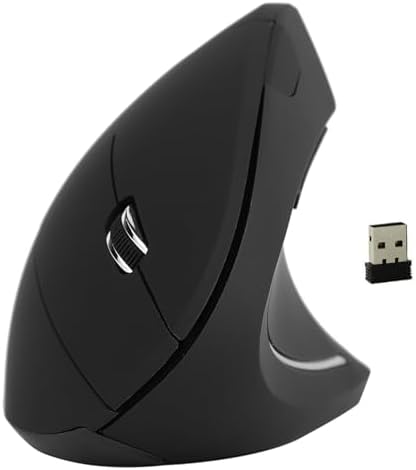 Mouse Vertical, Ergonomic Vertical Mouse Ergonomic Vertical Gaming Mouse Non Delay 2.4GHz Optical 1600DPI for Pc Laptop (Black)