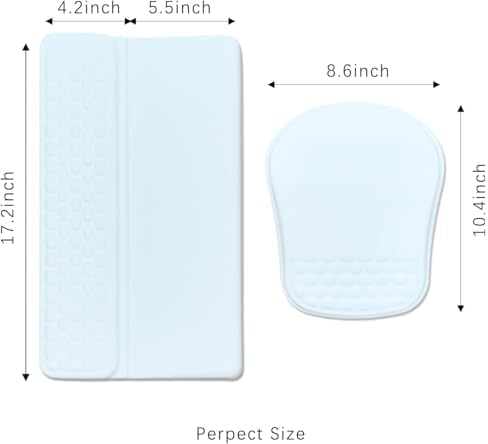 Keyboard Wrist Rest -Ergonomic Keyboard Stand with Wrist Rest- with Carpal Tunnel Pain Relief Massage Bumps and Full Memory Gel Design - Ideal Frequent Computer (White)