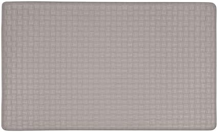 Woven-Embossed Faux-Leather Anti-Fatigue Mat, 18 x 30 in, Grey