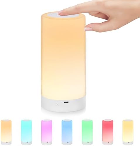 UNIFUN Night Light Touch Control RGB Rechargeable Bedside Lamp Dimmable