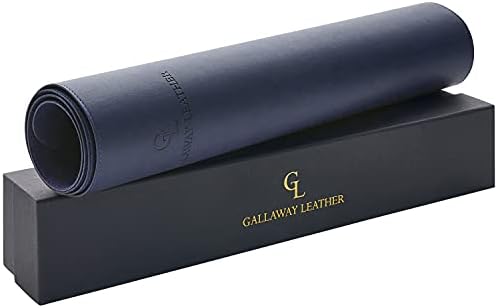 Gallaway Leather Desk Mat,Desk Writing Pad - Office Desk Pad, Large 36" x 17" Navy Blue, Desk Mats on Top of Desks, Gift Ready Elegant Computer Desk Mat Desk Cover Desk Pad Protector PU Leather