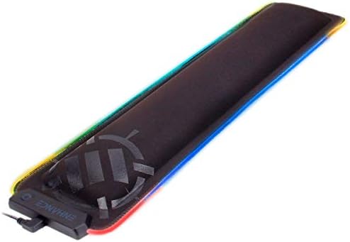 Enhance LED Wrist Rest with Soft Memory Foam Support for Full Size Keyboards - Wrist Rest Pad with 7 Illuminated Colors, 3 Color Modes, Smart Control, Non-Slip Base - Thick 1" Padding
