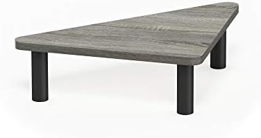 Furinno TURN-N-TUBE Monitor Stand Riser, 19.6" Wide Triangle Corner Monitor Riser, Laptop Stand for Desk, Office Desk Accessories, Desktop Organizers and Accessories, Toolless Assembly, For Study Room, Dorm, French Oak