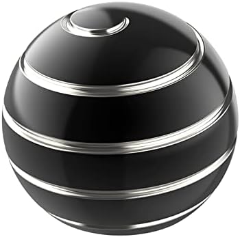 Kinetic Spinning Desk Toy Metal Fidgets ADHD 1.54in Black Silver