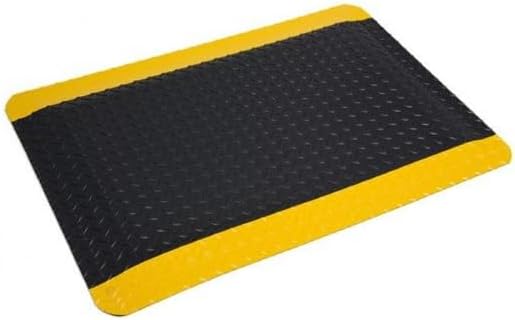 1 Pack Odorless Anti-Fatigue Mat Anti-Static Anti-Fatigue Inline Foot Mat (Black bottom yellow edge,0.6Mx0.45Mx20mm)
